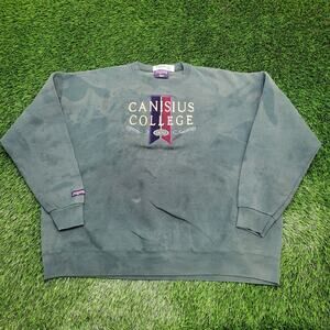 Vintage Canisius College Sweatshirt 2XL 28x28 Boxy Faded-Green